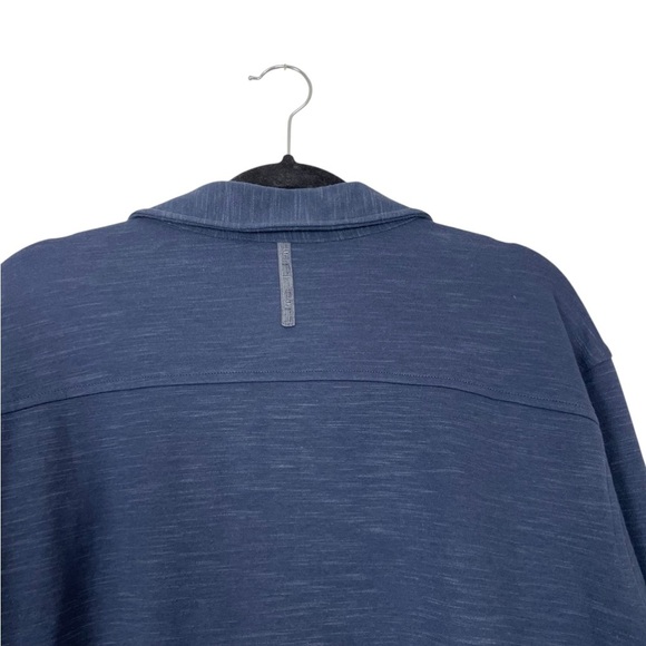 LL Bean  Mens Shirt Jacket  XL Navy Blue Explorer Snap Front Sweatshirt - Picture 8 of 9